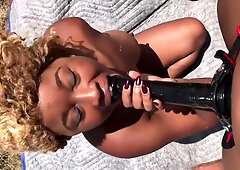 Porsha Carrera Pull Out Her Big Strapon And Breaks In Nina Rivera On The Beach