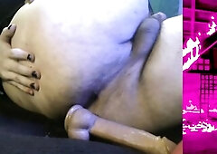 Femboy big beautiful woman Overweight Trans Bangs herself with Giant Sex Toy (Highlight From Chaturbate TheSpitDragon)