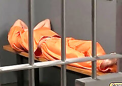 Gay sucking and fucking foursome inside the prison