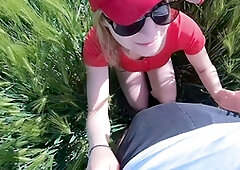 Naughty young slut takes a rough ride on a stranger outdoors