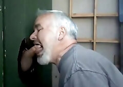 Blowjob and cum eating in Glory Hole 8