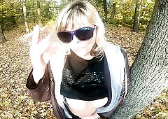 Smokin' Fetish Touching Bazookas Outdoors