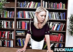 Katie Morgan Delivers Under-Desk Blowjob to Rion King in Office