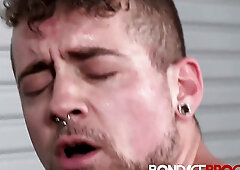 BondageBros: Jay Austin blows & rides muscular hunk Michael Romans veiny meat
