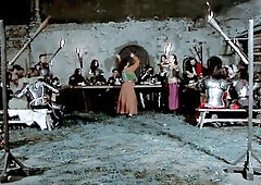 Medieval orgy in the tavern with double penetration and facial cumshot