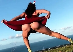 Big tittied muscular mature goddess shows off amazing body