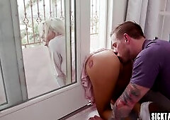 Guy Steve Rickz stuck his cock in big ass shemales Brittney Kade ass and he banged hot big tits tranny tranny got stuck and pool guy helped her After 