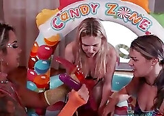 Squirting, anal fisting, face fucking sluts fuck eachother stupid