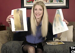 SPH solo amateur babe in leather skirt talks humiliative