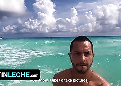 Antuan Is Lovin’ The Blue River Under The Warm Cancun Sun While The Camera operator Films Him - LatinLeche