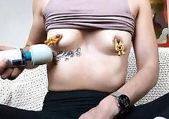 Stacked brunette goes solo toys and masturbation