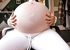 Belly bloat, 9 months pregnant
