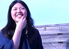 Cheating Asian Woman Sucks Dick on Balcony