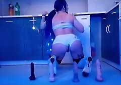 Slut Twerking On Her Dildos With Tattooed Teen