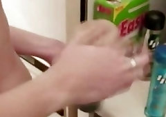 Teen euro uses fleshlight solo masturbation