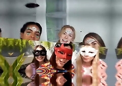 Bride-to-be shares intimate moment with friends and a lucky guy at wild bachelorette party