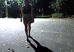 Transsexual Molly honey in public flashes the secret ass ass-plug