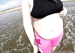 Frolicking Fluph: Pulic Beach Stomach Play