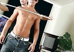 Very good looking guy stripping