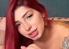 Fiery Redhead Gives a Hot Blowjob