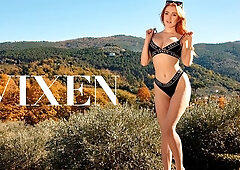 Good-looking redhead with big boobs Scarlett Jones gets fucked