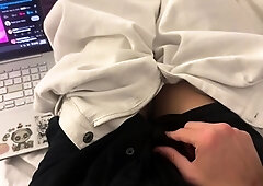 Sexy European twink solo jerking