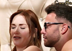 Bigbooty ginger babe gets passionately assdrilled by her BF