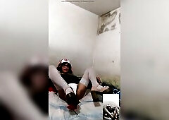 Joselynne Crossdresser In Nurse Cosplay And Heels In Couch 1st Part Of 2