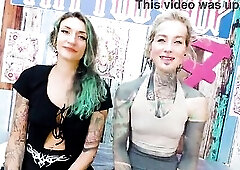 Punk Tattoo Gals Lesbo Foreplay Tattooed Ramrod Anal Spunk flow on Brand Fresh Tattoo