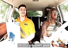 Driving Instructor Bangs His Breasty Black Student.