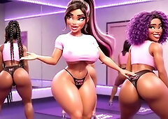 Dance fetish, role play, 3d animation