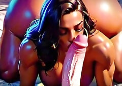 Cougar, cock worship, animated porn