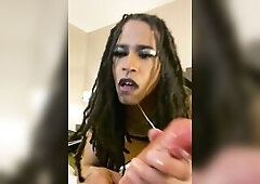 Tranny Sucks and Rides Step Bro Biggest Penis