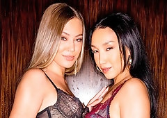 Sweethearts Vicki Chase and Avery Cristy fuck with a huge dick