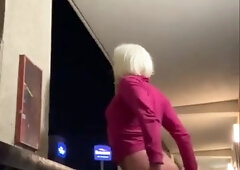 Amazing MOTEL SIDEWALK PUBLIC HAVE FUN fake penis rectal fervor!