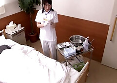 Japanese nurse performs intimate medical exam with hands-on technique