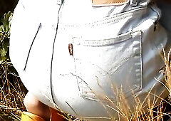 Curly golden-haired honey gets anally plowed outdoors by her slutty lover in advance of receives a worthwhile spunk flow in her throat.