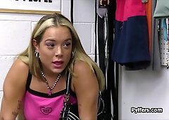 Busty Tits Hispanic suspect bootie fingered and vagina nailed