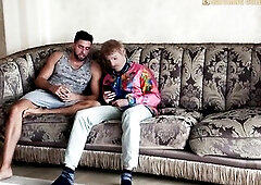 Super Mad Three-some With A Blond Angel And Old Cuck Uncle