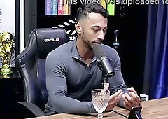 Hot podcast guest gets his ass pounded by the well-endowed host.