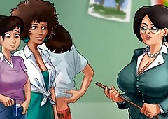 Summer modeling adventure with big-boobed beauty in public art class