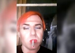 transvestite Sonyastar smokes, lengthy nails, red hair, love public sex