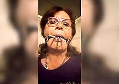 Ballgag smokin' three at one time