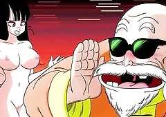 Taskmaster Roshi screws all the Dragon Ball gals