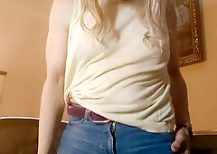 Camelia teasing with her sexy tits and dancing