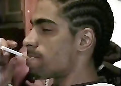 Black hunk wanking big cock