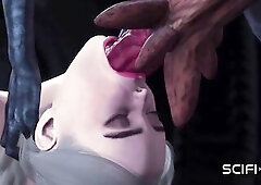 A hot babe gets banged by a female alien in a cave on an exoplanet