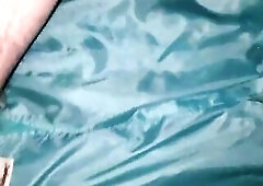 Making a mess on a fully lined pencil office petticoat. Lined skirts. Petticoat lining. Silky lining.