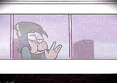 animated,rule 34, comic porn, oriental, anal, large jock, large butt, amateur, jackie and hana on a bus