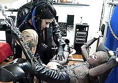 With Kika Slut, Miss Morgana, Axel Klinik and Jack. Slut Kika with a cowbell had been dominated with dick, whip, pussy pump, planer and strapon.